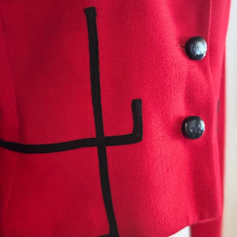 1980’s Red Christian Dior Cropped Wool Blazer Size 6